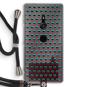 CaseCompany Hartjes: Sony Xperia XZ2 Transparant Hoesje met koord