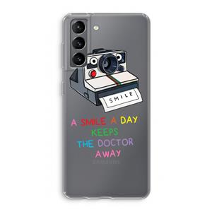 CaseCompany Smile: Samsung Galaxy S21 Transparant Hoesje