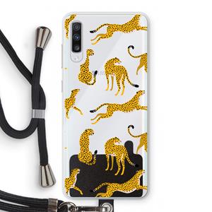CaseCompany Luipaard: Samsung Galaxy A70 Transparant Hoesje met koord