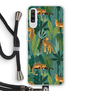 CaseCompany Luipaard 2: Samsung Galaxy A70 Transparant Hoesje met koord