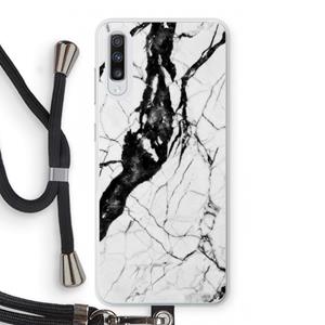 CaseCompany Witte marmer 2: Samsung Galaxy A70 Transparant Hoesje met koord