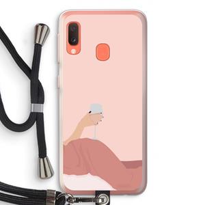 CaseCompany Wine: Samsung Galaxy A20e Transparant Hoesje met koord