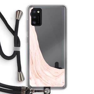 CaseCompany Peach bath: Samsung Galaxy A41 Transparant Hoesje met koord