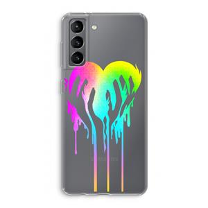 CaseCompany Hold My Heart: Samsung Galaxy S21 Transparant Hoesje