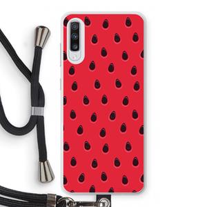 CaseCompany Watermelon: Samsung Galaxy A70 Transparant Hoesje met koord