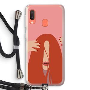 CaseCompany Woke up like this: Samsung Galaxy A20e Transparant Hoesje met koord