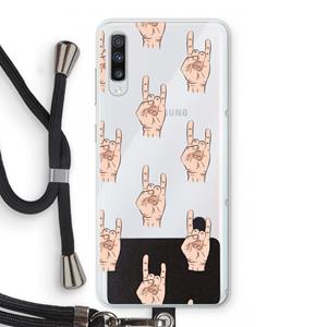 CaseCompany Rock: Samsung Galaxy A70 Transparant Hoesje met koord