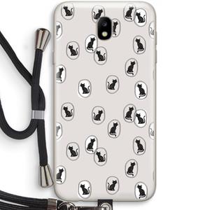 CaseCompany Miauw: Samsung Galaxy J7 (2017) Transparant Hoesje met koord