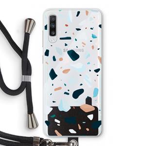 CaseCompany Terrazzo N°13: Samsung Galaxy A70 Transparant Hoesje met koord