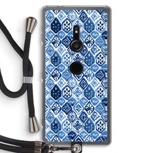 CaseCompany Blauw motief: Sony Xperia XZ2 Transparant Hoesje met koord