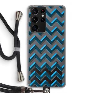 CaseCompany Onderbroken lijn: Samsung Galaxy S21 Ultra Transparant Hoesje met koord