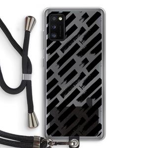 CaseCompany Zwarte vegen: Samsung Galaxy A41 Transparant Hoesje met koord
