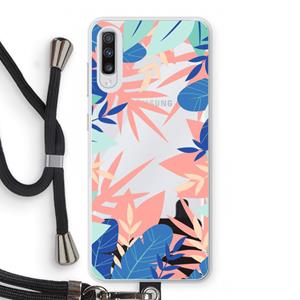 CaseCompany Tropisch: Samsung Galaxy A70 Transparant Hoesje met koord