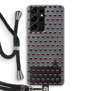 CaseCompany Hartjes: Samsung Galaxy S21 Ultra Transparant Hoesje met koord