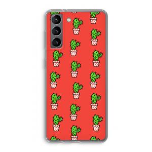 CaseCompany Mini cactus: Samsung Galaxy S21 Transparant Hoesje
