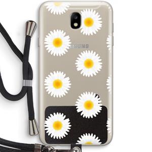 CaseCompany Margrietjes: Samsung Galaxy J7 (2017) Transparant Hoesje met koord