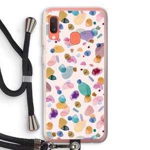 CaseCompany Terrazzo Memphis Pink: Samsung Galaxy A20e Transparant Hoesje met koord