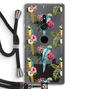 CaseCompany Kleurrijke papegaaien: Sony Xperia XZ2 Transparant Hoesje met koord