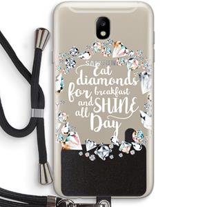 CaseCompany Diamonds: Samsung Galaxy J7 (2017) Transparant Hoesje met koord