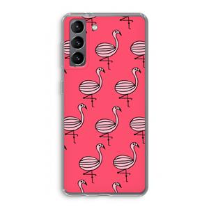 CaseCompany Flamingo: Samsung Galaxy S21 Transparant Hoesje