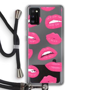 CaseCompany Bite my lip: Samsung Galaxy A41 Transparant Hoesje met koord