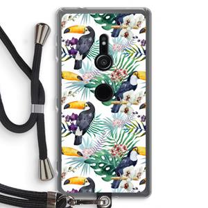 CaseCompany Tukans: Sony Xperia XZ2 Transparant Hoesje met koord