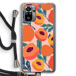 CaseCompany Perzik: Xiaomi Redmi Note 10S Transparant Hoesje met koord