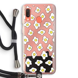 CaseCompany Spiegeleitjes: Samsung Galaxy A20e Transparant Hoesje met koord