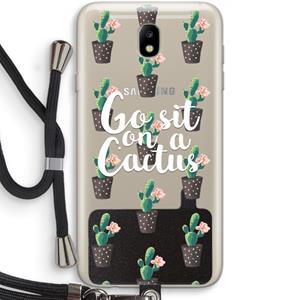 CaseCompany Cactus quote: Samsung Galaxy J7 (2017) Transparant Hoesje met koord