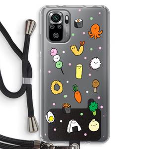 CaseCompany Happy bento friends: Xiaomi Redmi Note 10S Transparant Hoesje met koord
