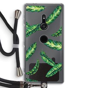 CaseCompany Lange bladeren: Sony Xperia XZ2 Transparant Hoesje met koord