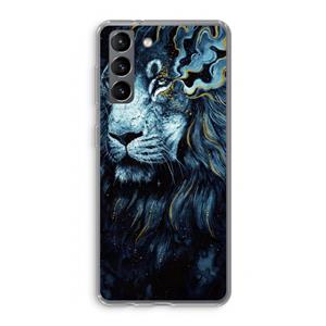 CaseCompany Darkness Lion: Samsung Galaxy S21 Transparant Hoesje