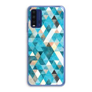CaseCompany Gekleurde driehoekjes blauw: Xiaomi Redmi 9T Transparant Hoesje