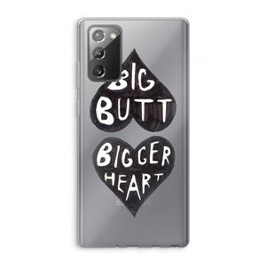 CaseCompany Big butt bigger heart: Samsung Galaxy Note 20 / Note 20 5G Transparant Hoesje