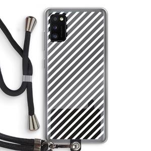 CaseCompany Strepen zwart-wit: Samsung Galaxy A41 Transparant Hoesje met koord