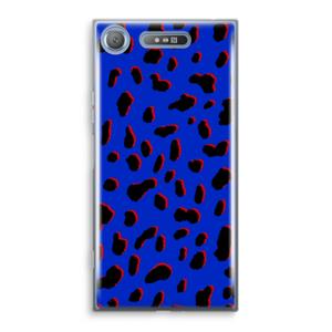 CaseCompany Blue Leopard: Sony Xperia XZ1 Transparant Hoesje