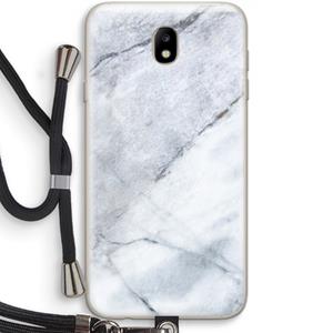CaseCompany Witte marmer: Samsung Galaxy J7 (2017) Transparant Hoesje met koord