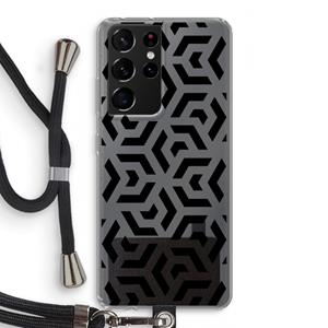 CaseCompany Crazy pattern: Samsung Galaxy S21 Ultra Transparant Hoesje met koord