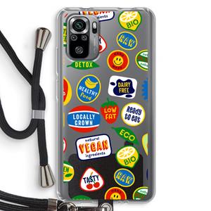 CaseCompany Fruitsticker: Xiaomi Redmi Note 10S Transparant Hoesje met koord