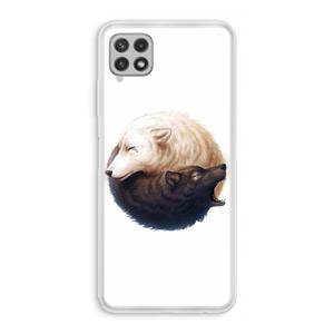 CaseCompany Yin Yang Wolves: Samsung Galaxy A22 4G Transparant Hoesje