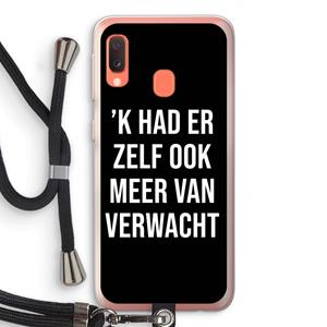 CaseCompany Meer verwacht - Zwart: Samsung Galaxy A20e Transparant Hoesje met koord
