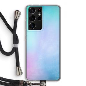 CaseCompany mist pastel: Samsung Galaxy S21 Ultra Transparant Hoesje met koord