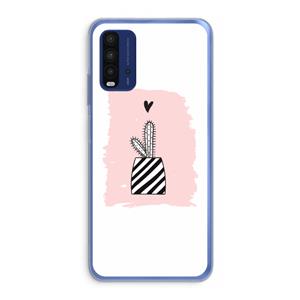 CaseCompany Zwart-wit cactus: Xiaomi Redmi 9T Transparant Hoesje