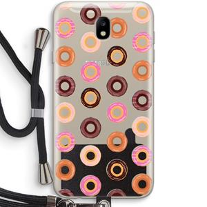 CaseCompany Donuts: Samsung Galaxy J7 (2017) Transparant Hoesje met koord