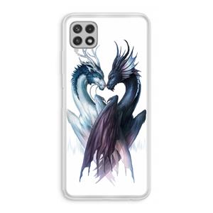CaseCompany Yin Yang Dragons: Samsung Galaxy A22 4G Transparant Hoesje