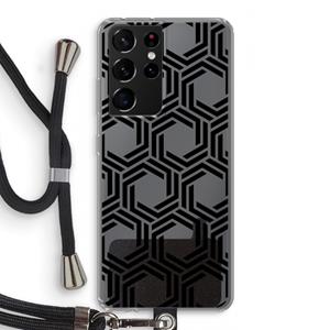 CaseCompany Geometrisch patroon: Samsung Galaxy S21 Ultra Transparant Hoesje met koord