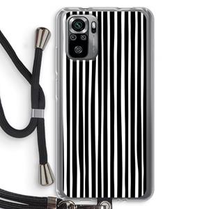 CaseCompany Stripes: Xiaomi Redmi Note 10S Transparant Hoesje met koord