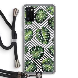 CaseCompany Geometrische jungle: Samsung Galaxy A41 Transparant Hoesje met koord