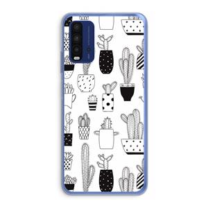 CaseCompany Cactusmotief: Xiaomi Redmi 9T Transparant Hoesje