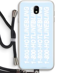 CaseCompany Hotline bling blue: Samsung Galaxy J7 (2017) Transparant Hoesje met koord